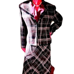 Uniform by John Paul Richard Vintage Plaid Career Skirt Set Size 12